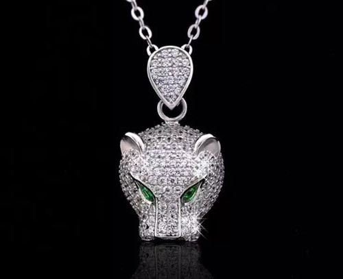Leopardenkopf halskette - halskette, |